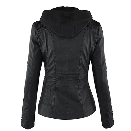YSOLDE | LEATHER HOODED JACKET